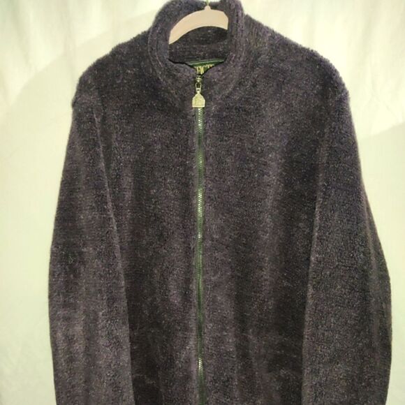 Pacific Trail Sweater Women Large Fleece Full Zip Long Sleeve Black/Purple Fuzzy - Picture 1 of 8